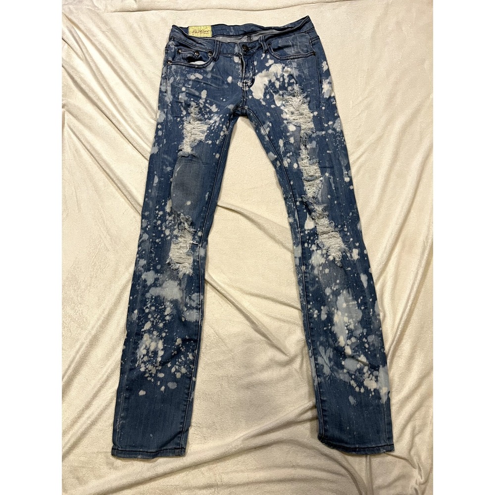 Machine Nouvelle Mode Distressed Bleached Low Rise Grunge Jeans Size 6
